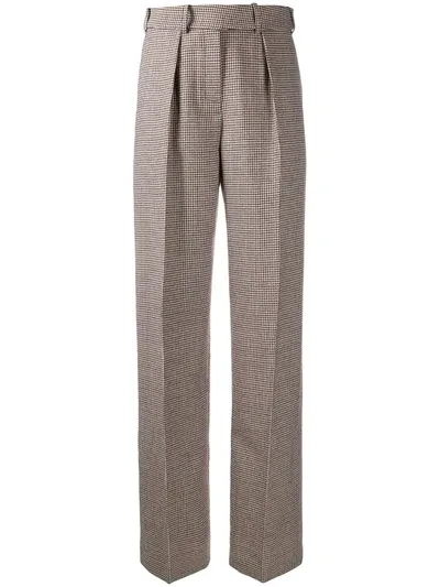 Alexandre Vauthier Houndstooth Palazzo Trousers In Neutrals