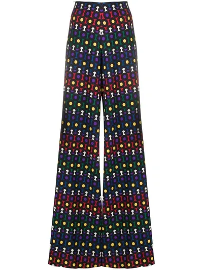 Alice And Olivia Alice + Olivia Athena Geometric Print Wide-leg Pants In Multicolor