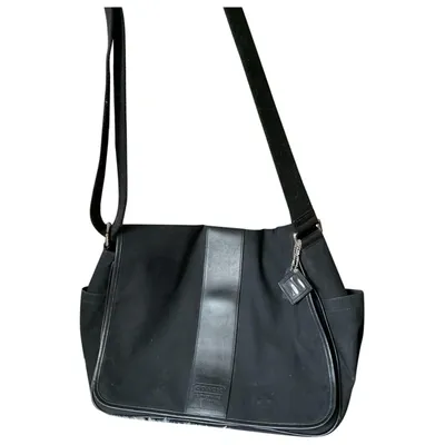 Pre-owned Coach Cloth Weekend Bag In Black