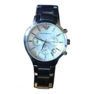 Pre-owned Emporio Armani Watch In Silver