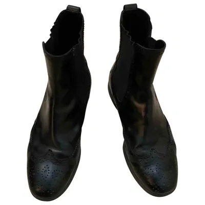 Pre-owned Hogan Leather Boots In Black