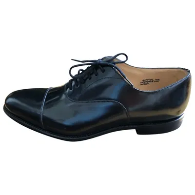 Pre-owned Church's Patent Leather Lace Ups In Black