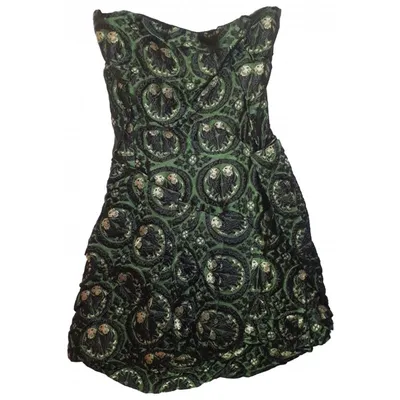 Pre-owned Miu Miu Mini Dress In Green