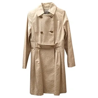 Pre-owned Milly Coat In Ecru