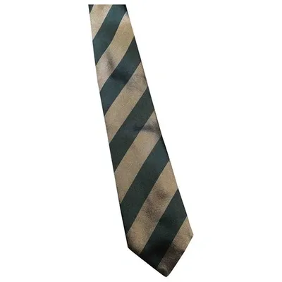 Pre-owned Fendi Silk Tie In Green