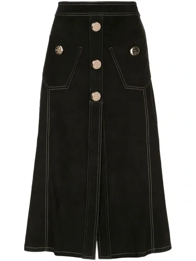 Alexis Balton Denim Skirt In Black