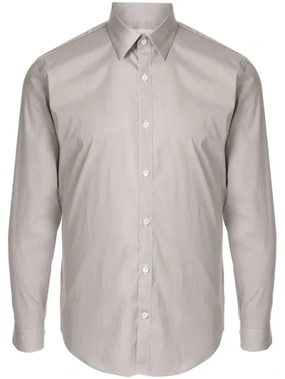 Cerruti 1881 Fitted Long Sleeve Shirt In Brown