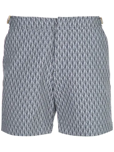 Orlebar Brown Bulldog X Bolt-jacquard Swim Shorts In Blue