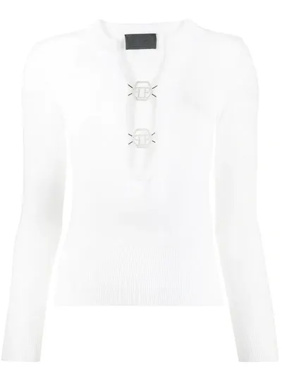 Philipp Plein Pp Logo Top In White