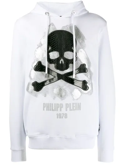 Philipp Plein Hoodie Sweatshirt Skull In White