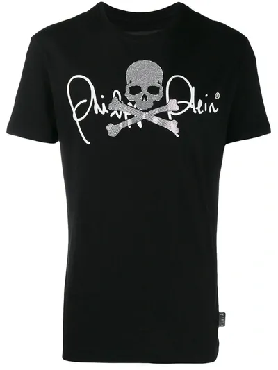 Philipp Plein Statement Logo T-shirt In Black