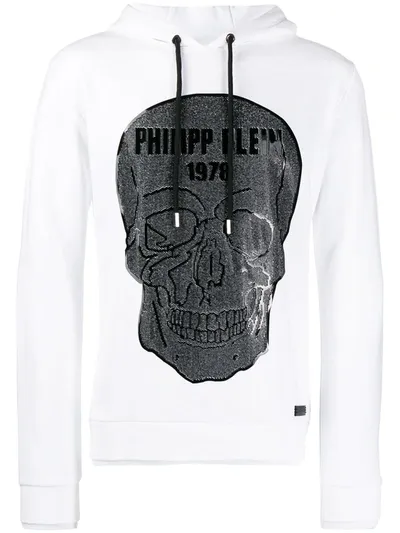 Philipp Plein Skull Hoodie In White