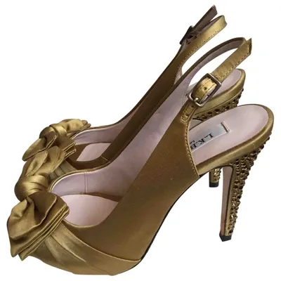 Pre-owned Lk Bennett Leather Heels In Gold