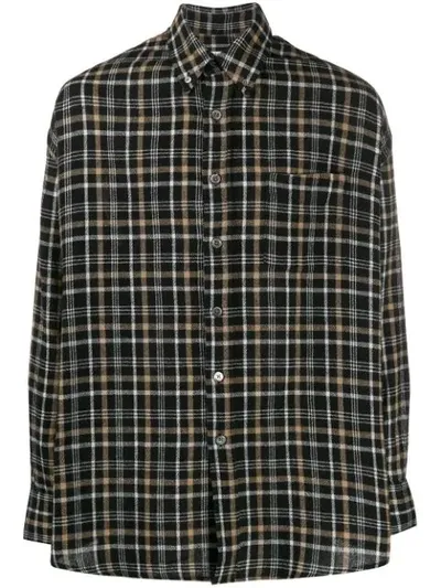 Our Legacy Borrowed Bd Checked Cotton Shirt In Black