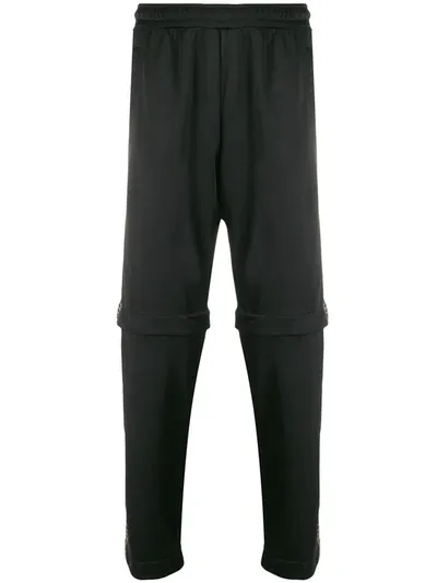 Fendi Logo-stripe Detachable-leg Trousers In Black