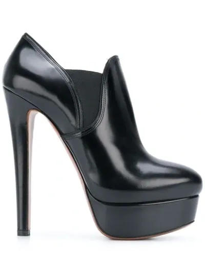 Pre-owned Alaïa Platform Ankle Boots In Black