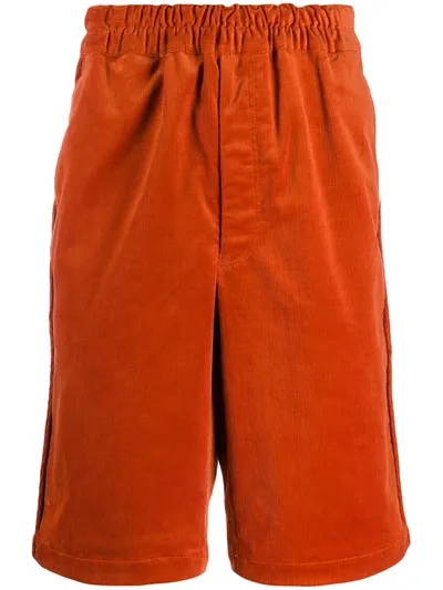 Comme Des Garçons Shirt Elasticated Bermuda Shorts In Orange