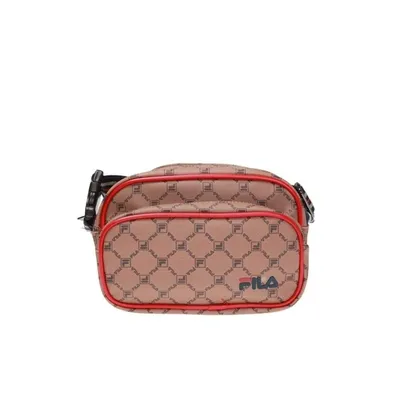 Fila All-over Logo Messenger Bag In Pink