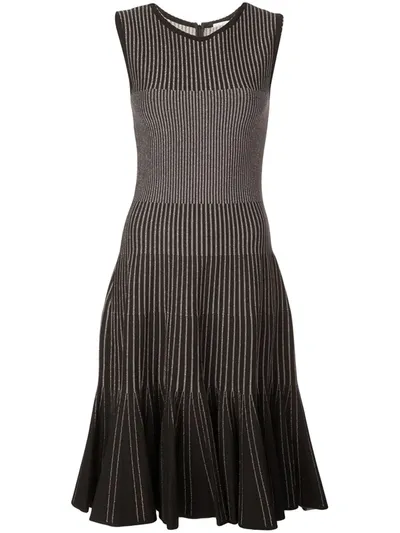 Oscar De La Renta Women's Sleeveless Ribbed Dress In Black Gold