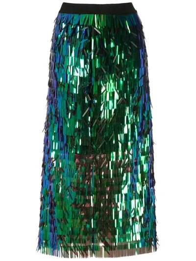 Nk Paetê Fun Olivia Straight Skirt In Metallic