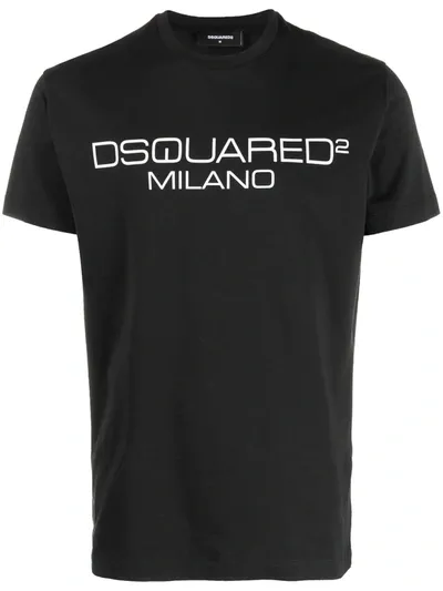 Dsquared2 Contrasting Logo Stamp T-shirt In Black