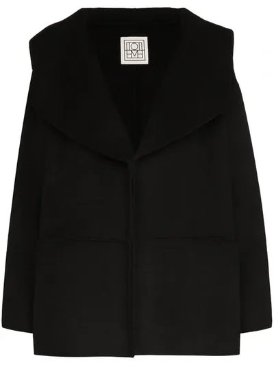 Totême Annecy Oversized-collar Peacoat In Black