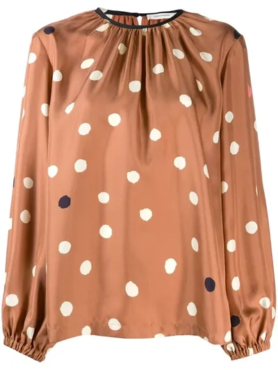 Chinti & Parker Loose-fit Polka Dot Blouse In Neutrals