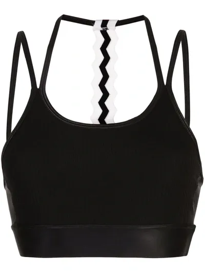 Alala Spaghetti Strap Bra In Black