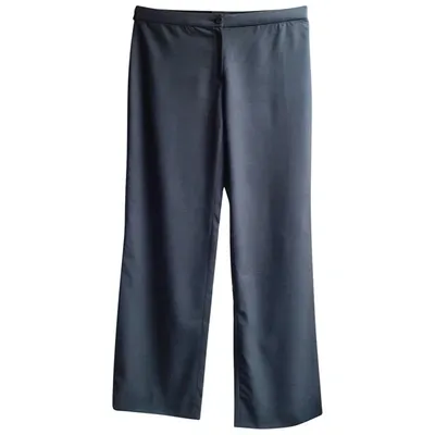 Pre-owned Armani Collezioni Wool Large Pants In Anthracite