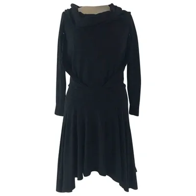 Pre-owned Plein Sud Wool Mid-length Dress In Black