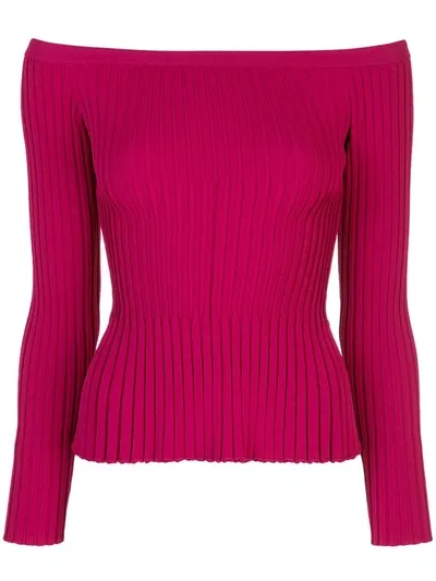 Altuzarra Sweetwater Off-shoulder Jumper In Purple