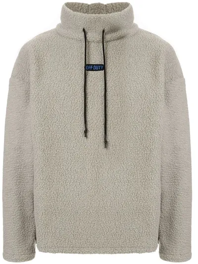 Off Duty Hamm Oversized Faux-shearling Sweatshirt In Grey