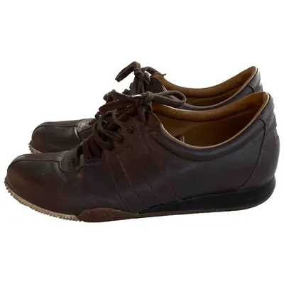 Pre-owned Bally Leather Low Trainers In Brown