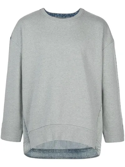 Mostly Heard Rarely Seen Denim Back Sweatshirt In Grey