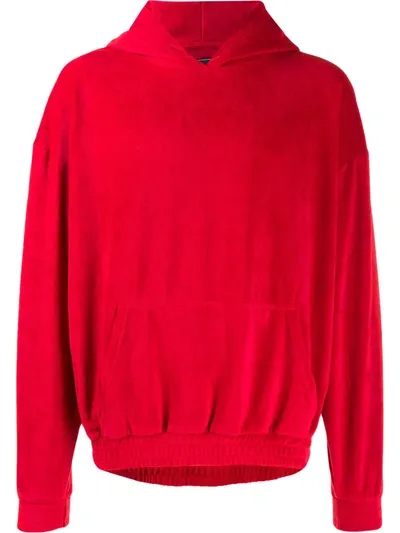 Paura Long Sleeve Slogan Hoodie In Red