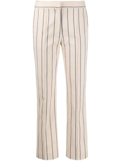 Victoria Victoria Beckham Striped Slim-fit Trousers In Neutrals