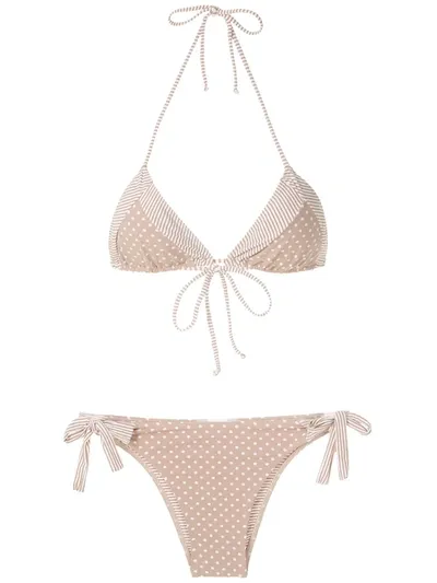 Brigitte Jade E Juliana Printed Bikini Set In Neutrals