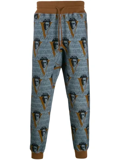 Undercover X Valentino Printed Track Pants In Grey