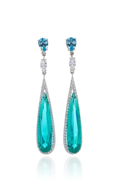 Anabela Chan Paraiba 18k Gold Vermeil And Multi-stone Earrings In Blue