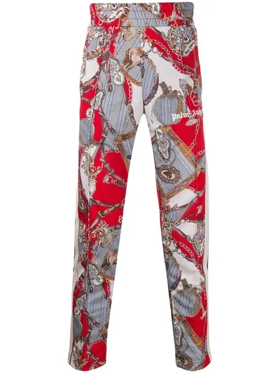 Palm Angels Bridle Print Track Pants In Neutrals