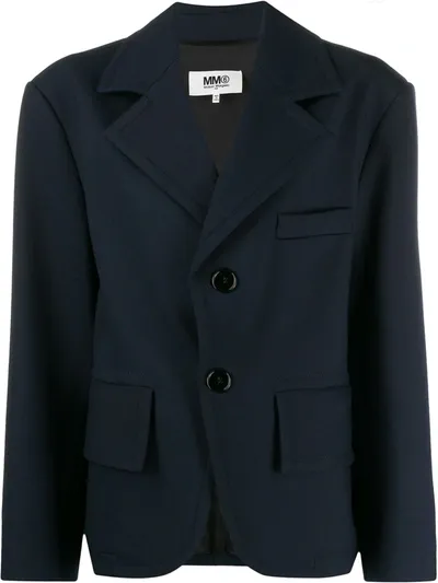 Mm6 Maison Margiela Single-breasted Oversized Blazer In Navy