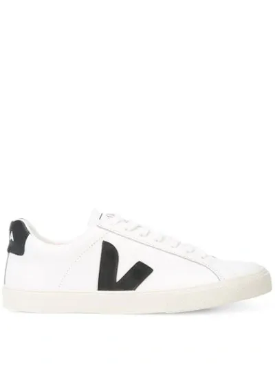 Veja Contrast Side Logo Sneakers In White