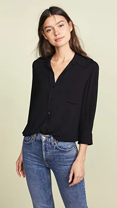 L Agence Women's Ryan Three-quarter Sleeve Blouse In Black