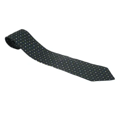 Pre-owned Giorgio Armani Black Polka Dot Silk Tie