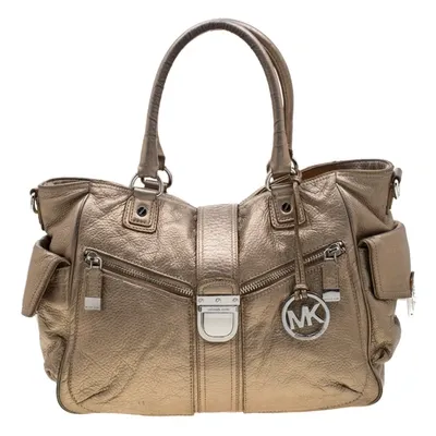 Pre-owned Michael Michael Kors Metallic Gold Leather Satchel