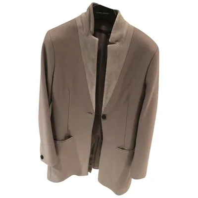 Pre-owned Allsaints Wool Coat In Grey