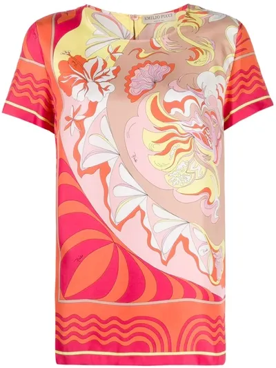 Emilio Pucci Geometric Print T-shirt In Pink