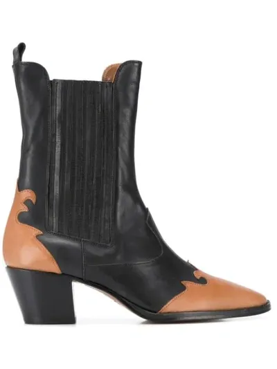 Paris Texas Denver Undershot Heel Cowboy Boots In Black