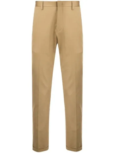 Paul Smith Tailored Cotton Chino Trousers In Brown