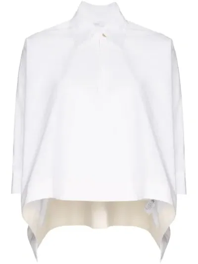 Rosetta Getty Cotton Poplin Kaftan Shirt In White